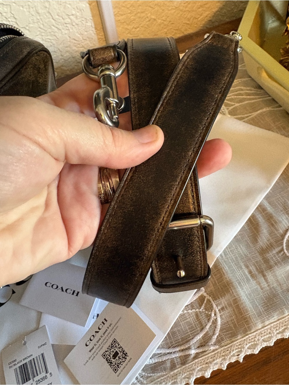 Coach Loved Leather Carey Crossbody Bag - Picture 12 of 16